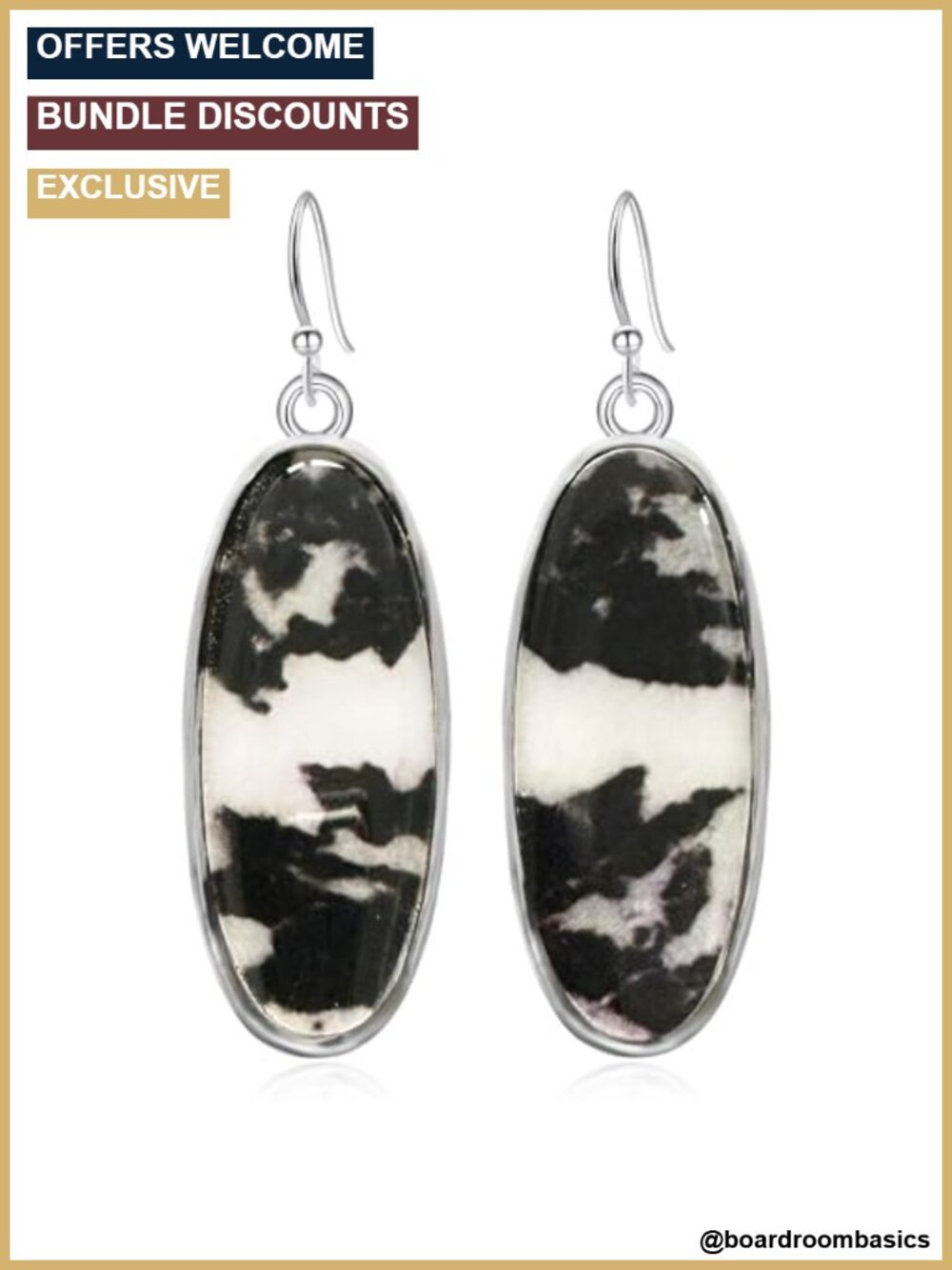 Bohemian Silver Tribal Stone Dangle Drop Earrings Retro Geometry Hook Women